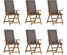 Sodo Kėdė 6 pcs Ruda ir pilka 57 x 71.5 x 104 cm