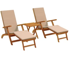 Atsilenkiantis ir sulankstomas saulės gultas 3 pcs Taupe