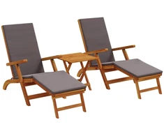 Atsilenkiantis ir sulankstomas saulės gultas 3 pcs