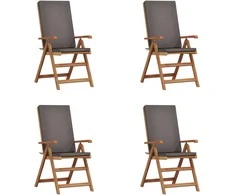 Sodo Kėdė 4 pcs Ruda ir pilka 57 x 71.5 x 104 cm