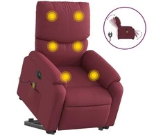 Fotelis Atsistojantis elektrinis masažinis krėslas, vyno, audinys