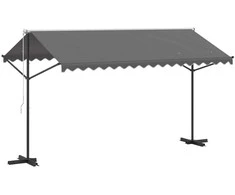 Atvira markizė Pilka 4 × 3 m Poliesteris