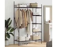 Atvira spinta su lentyna Juoda 104,5 x 45 x 172 cm Plienas