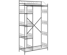 Atvira spinta su lentyna Juoda 101 x 43 x 188 cm Plienas