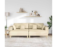 Sofa su pagalve 3 pcs Kreminė audinys