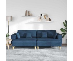 Sofa su pagalve 3 pcs Mėlyna audinys