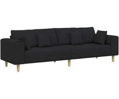 Sofa su pagalve Juoda 250 x 77 x 76 cm audinys