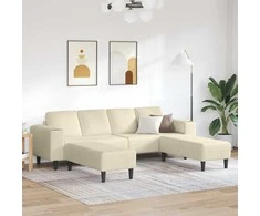 Sofa Kreminė 250 x 188 x 76 cm Kordūrinis audinys