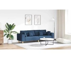 Sofa su pagalve Mėlyna 250 x 77 x 76 cm audinys