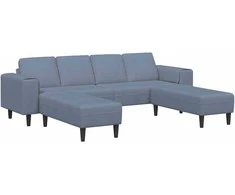 Sofa Mėlyna 250 x 188 x 76 cm Kordūrinis audinys