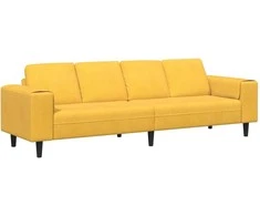 Sofa Šviesi geltona 250 x 77 x 76 cm Kordūrinis audinys