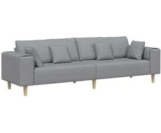 Sofa su pagalve Šviesiai pilka 250 x 77 x 76 cm audinys