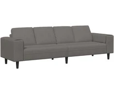 Sofa Šviesiai pilka 250 x 77 x 76 cm Kordūrinis audinys