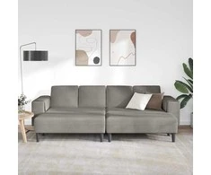 Sofa Šviesiai pilka 250 x 188 x 76 cm Kordūrinis audinys
