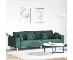 Sofa su pagalve Tamsiai žalia 250 x 77 x 76 cm audinys