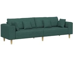 Sofa su pagalve Tamsiai žalia 250 x 77 x 76 cm audinys