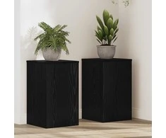 Augalų stovas 2 pcs Juodas ąžuolas 30 x 30 x 50 cm