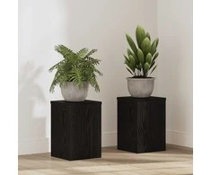 Augalų stovas 2 pcs Juodas ąžuolas 20 x 20 x 30 cm