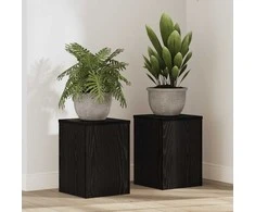 Augalų stovas 2 pcs Juodas ąžuolas 25 x 25 x 35 cm
