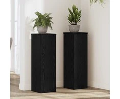 Augalų stovas 2 pcs Juodas ąžuolas 25 x 25 x 80 cm