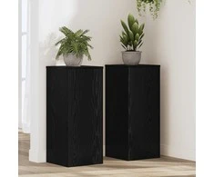 Augalų stovas 2 pcs Juodas ąžuolas 30 x 30 x 70 cm