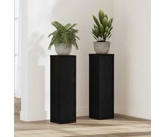 Augalų stovas 2 pcs Juodas ąžuolas 17 x 17 x 60 cm