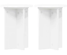 Augalų stovas 2 pcs Balta Ø29,5 x 40 cm Apdirbta mediena