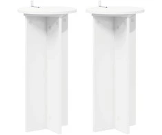 Augalų stovas 2 pcs Balta Ø29,5 x 60 cm Apdirbta mediena