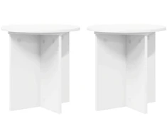Augalų stovas 2 pcs Balta Ø40 x 40 cm Apdirbta mediena