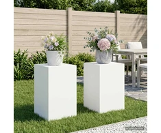 Augalų stovas 2 pcs Balta 40 x 40 x 60 cm Plienas