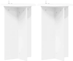 Augalų stovas 2 pcs Balta Ø40 x 60 cm Apdirbta mediena