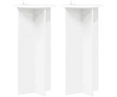 Augalų stovas 2 pcs Balta Ø40 x 80 cm Apdirbta mediena