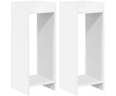 Augalų stovas 2 pcs Baltas 30 x 30 x 80 cm Dirbtinė mediena