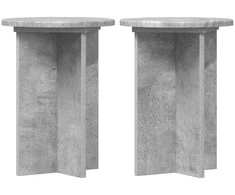 Augalų stovas 2 pcs Betono pilka Ø29,5 x 40 cm Apdirbta mediena