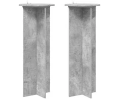 Augalų stovas 2 pcs Betono pilka Ø40 x 100 cm Apdirbta mediena