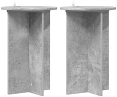 Augalų stovas 2 pcs Betono pilka Ø40 x 60 cm Apdirbta mediena