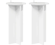 Augalų stovas 2 pcs Itin blizgi balta 29,5 x 29,5 x 60 cm