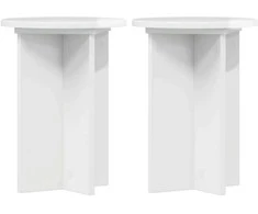 Augalų stovas 2 pcs Itin blizgi balta Ø29,5 x 40 cm
