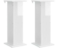 Augalų stovas 2 pcs Itin blizgi balta 30,5 x 30 x 80,5 cm