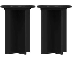 Augalų stovas 2 pcs Juoda Ø29,5 x 40 cm Apdirbta mediena
