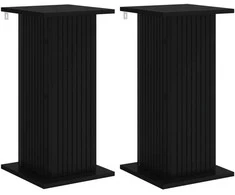 Augalų stovas 2 pcs Juoda 30,5 x 30 x 60,5 cm Apdirbta mediena