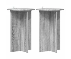 Augalų stovas 2 pcs Pilka sonoma ąžuolo Ø40 x 60 cm