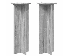 Augalų stovas 2 pcs Pilka sonoma ąžuolo Ø40 x 100 cm