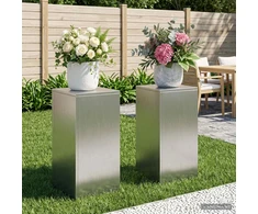 Augalų stovas 2 pcs Sidabrinė 30 x 30 x 60 cm Plienas