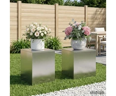Augalų stovas 2 pcs Sidabrinė 40 x 40 x 40 cm Plienas