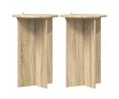 Augalų stovas 2 pcs Sonoma ąžuolas Ø40 x 60 cm Apdirbta mediena