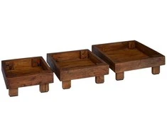 Augalų stovas 3 pcs Ruda Mahogany Medis