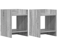 Augalų stovas su lentyna 2 pcs Pilka Sonoma 30 x 30 x 40 cm