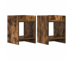 Augalų stovas su lentyna 2 pcs Rūkytas Ąžuolas 30 x 30 x 40 cm