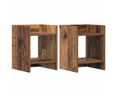Augalų stovas su lentyna 2 pcs Senas medis 30 x 30 x 40 cm